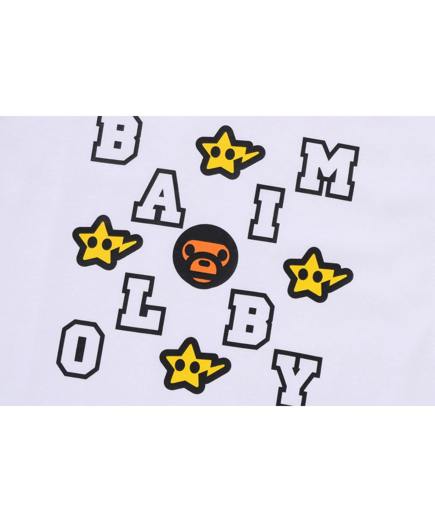 Детская футболка с длинными рукавами A BATHING APE MILOGRAM STA белая — фото 4