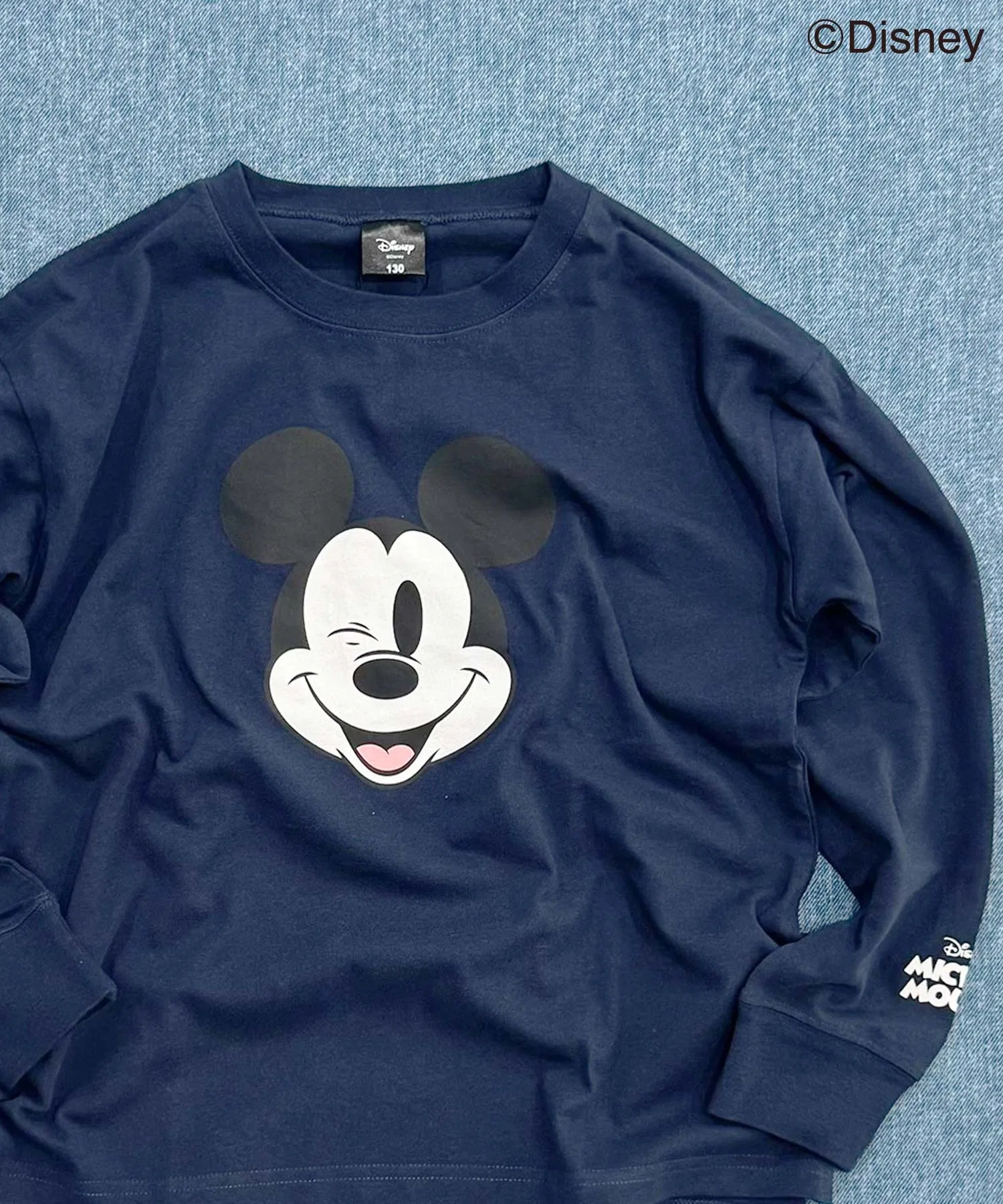 Детская футболка Disney Mickey Mouse с принтом Микки Мауса тёмно-синяя