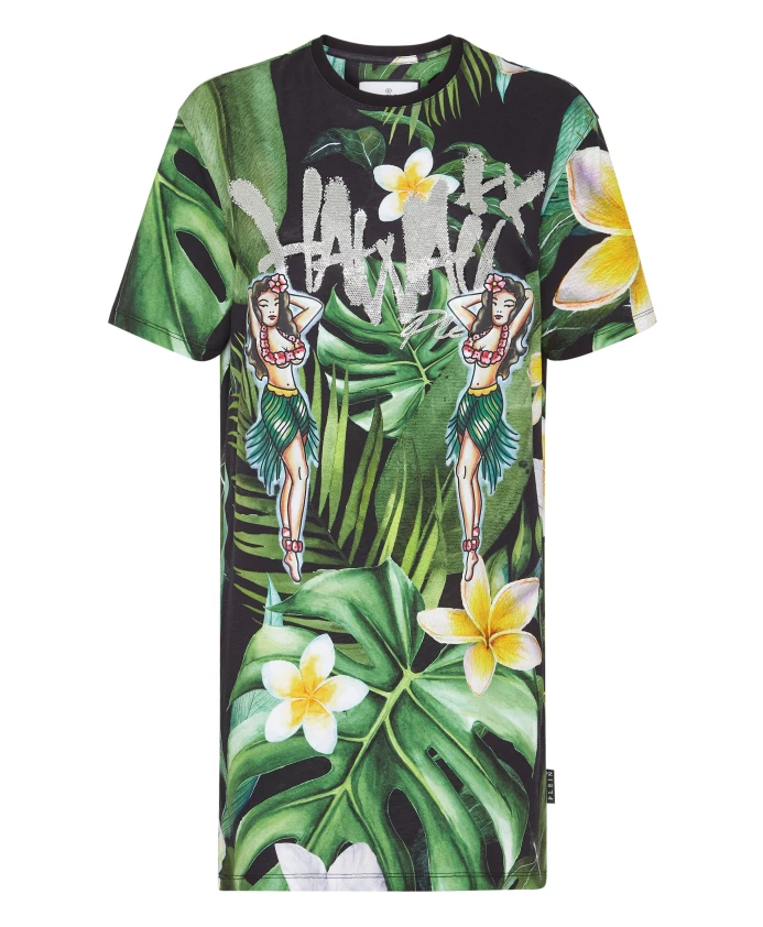

Гавайская футболка с круглым вырезом Philipp Plein, зеленый