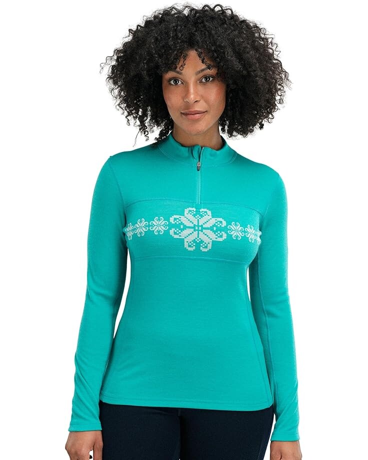 

Пуловер Dale of Norway Falkeberg Baselayer 1/2 Zip, цвет Peacock/Off-White