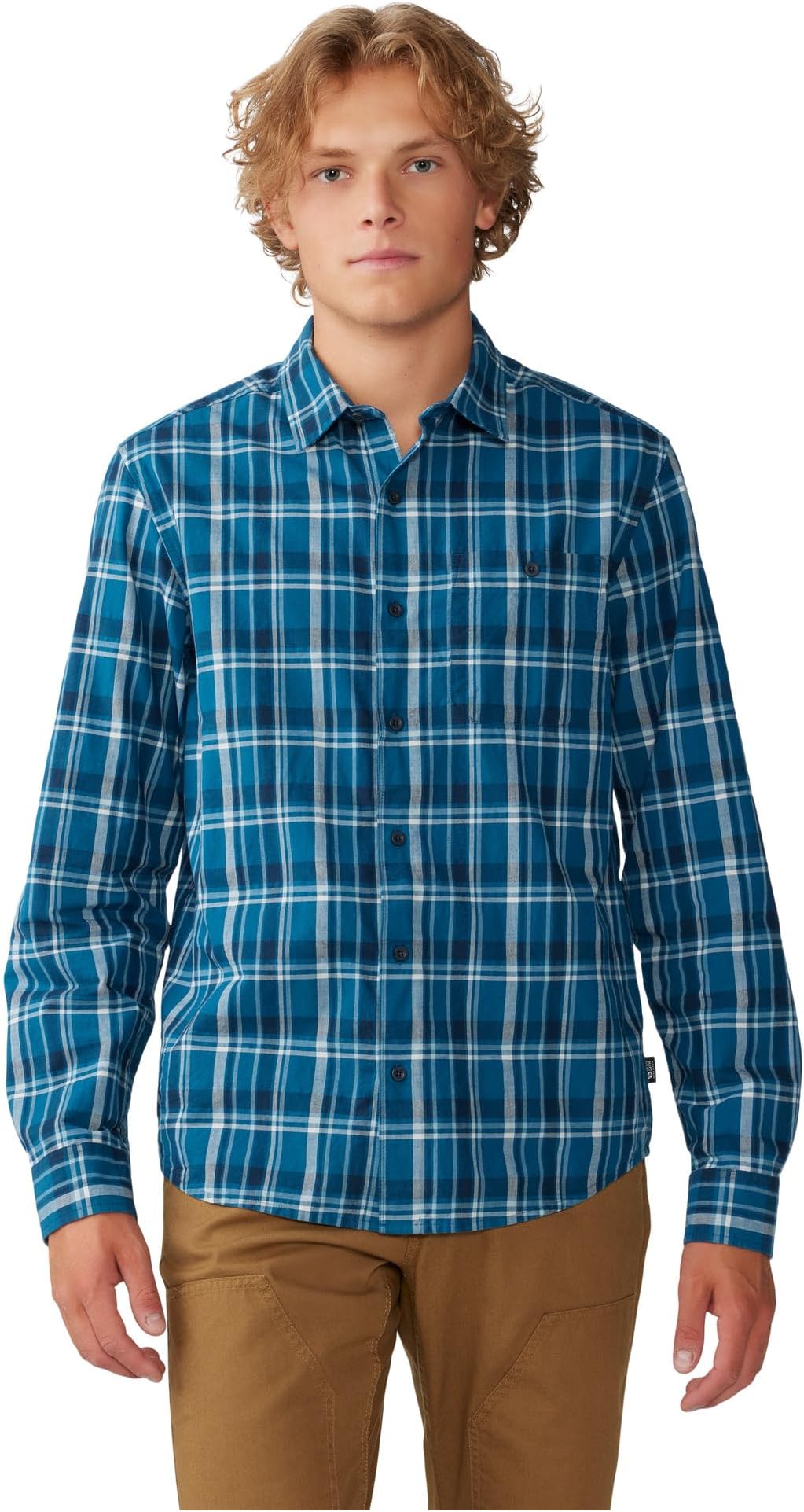 

Рубашка Mountain Hardwear Big Cottonwood Canyon Long Sleeve Shirt, цвет Dark Caspian Trailhead Plaid