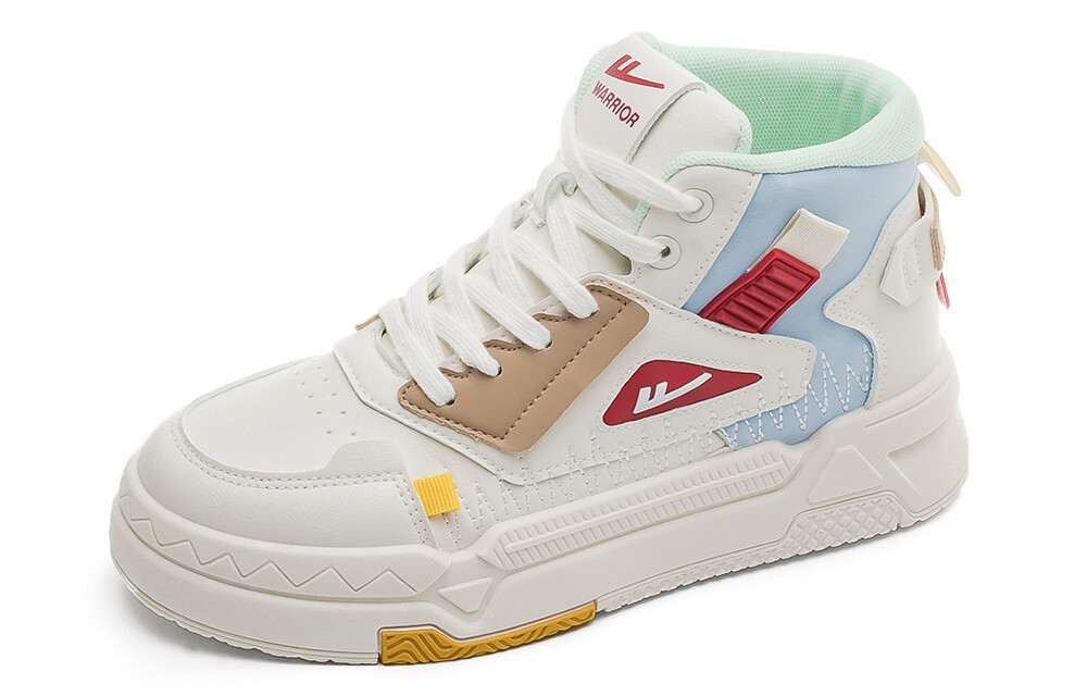 

Кроссовки WARRIOR Skateboarding Shoes Men High-top, бежевый/светло-голубой/красный