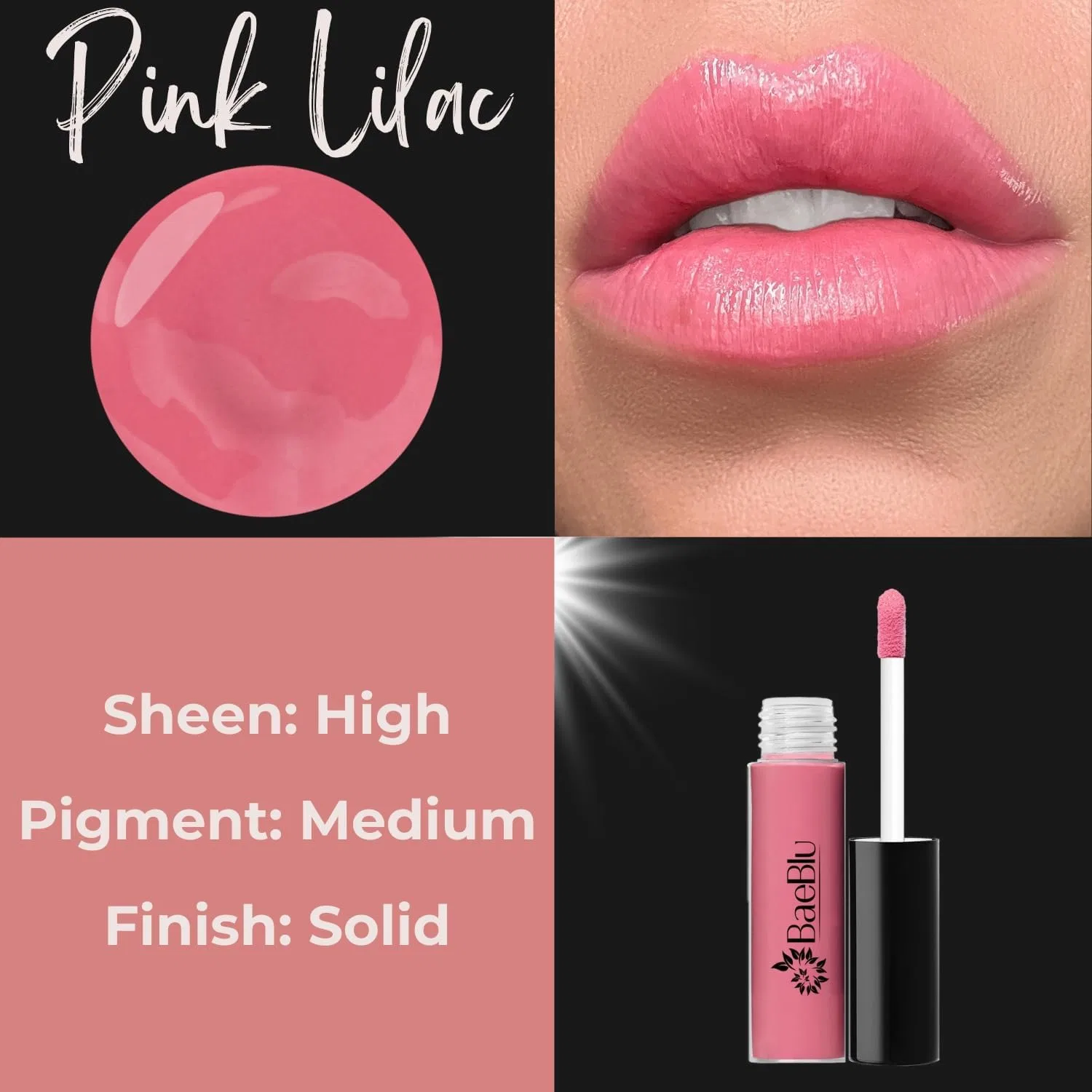 Блеск для губ Organic Vegan Lip Gloss, натуральный, BaeBlu, Tickled — фото 2