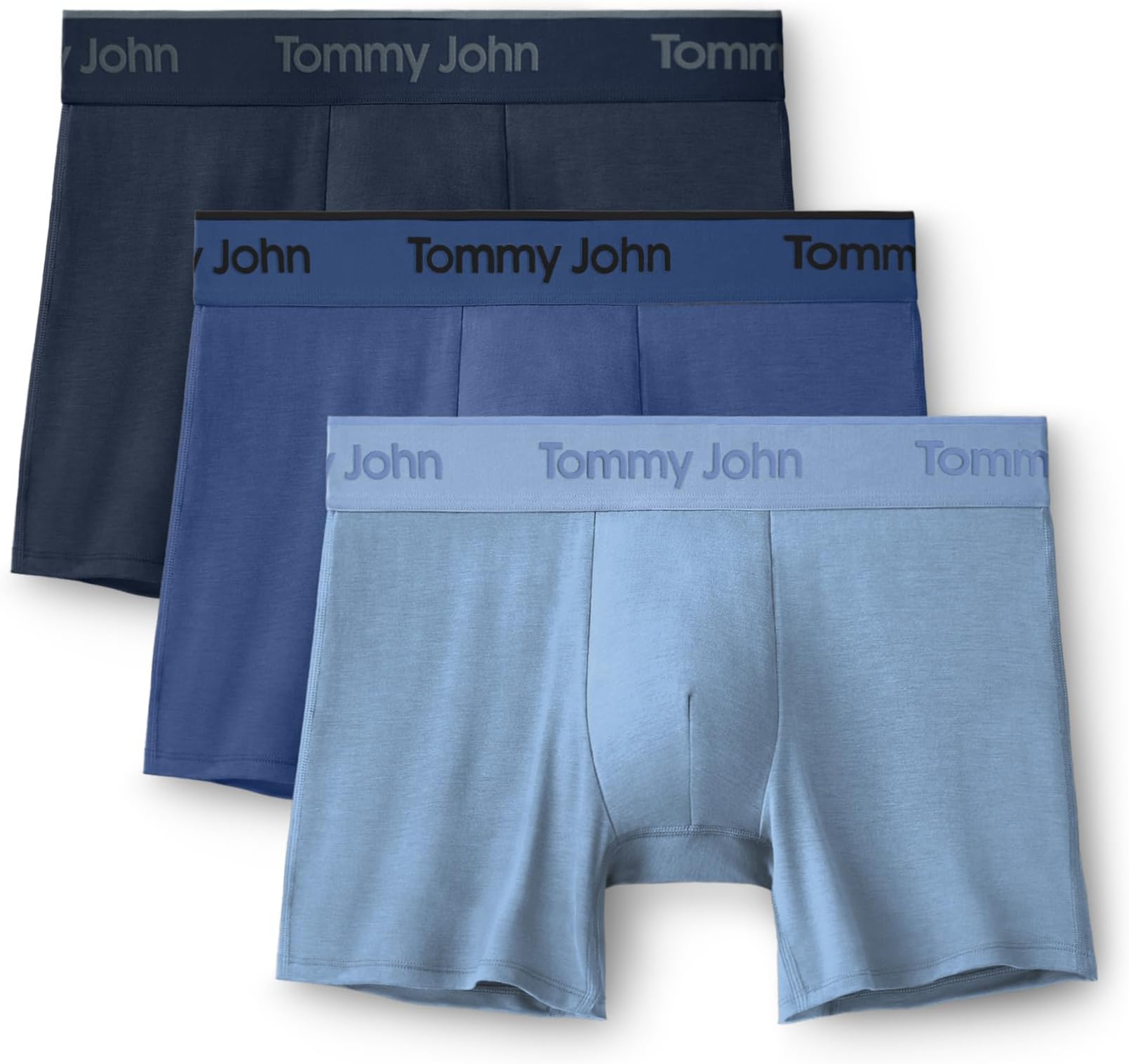 

Боксеры Tommy John Second Skin Modal 4" Boxer Brief 3-pack, цвет Dress Blues, Blue Quartz, Dutch Canal