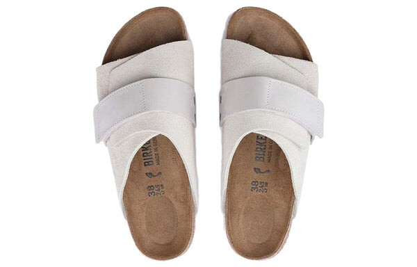 Тапочки kyoto nubuck-suede leather narrow fit sandals 'antique white' Birkenstock, белый — фото 4