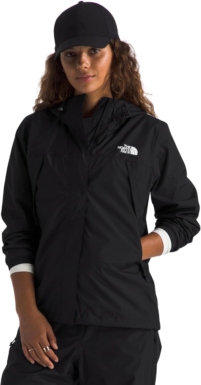 

THE NORTH FACE Женская водонепроницаемая куртка Antora Дышащий дождевик с капюшоном и альпийскими карманами на молнии, Tnf Black