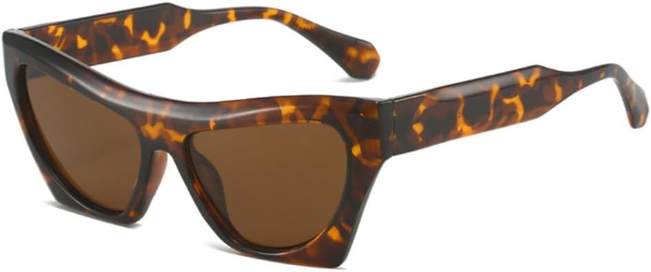 

Модные двухцветные солнцезащитные очки «кошачий глаз» для женщин, защита от ультрафиолета UV400, ретро-панк, трендовые солнцезащитные очки для мужчин TYUVIVO, Leopard Tea