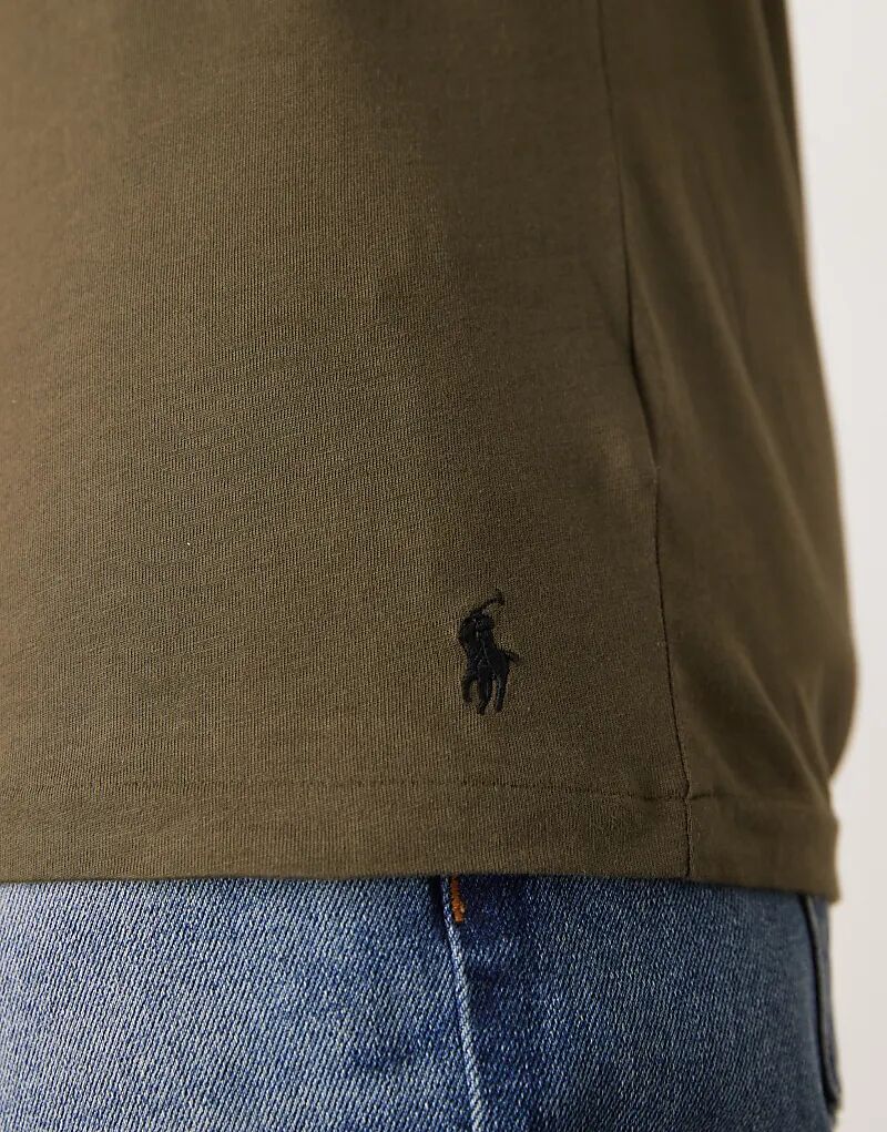Комплект из 3 футболок Polo Ralph Lauren с логотипом в зеленом цвете — фото 4