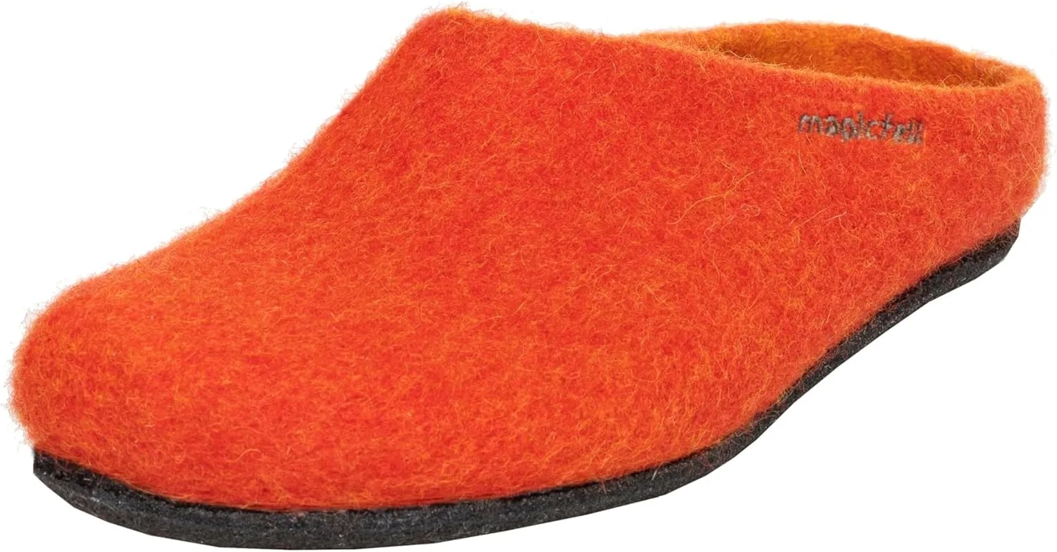 Тапочки MagicFelt AN 709 из чистой натуральной шерсти для мужчин и женщин - нескользящие и анатомической формы, красный