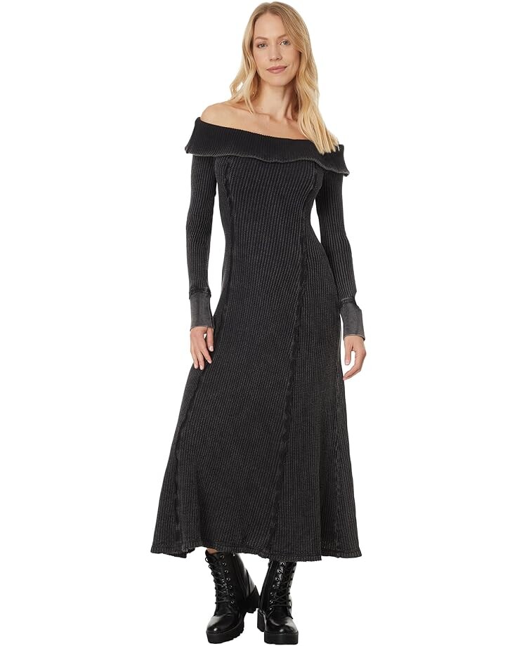 

Платье Free People Monty Midi, цвет Washed Black