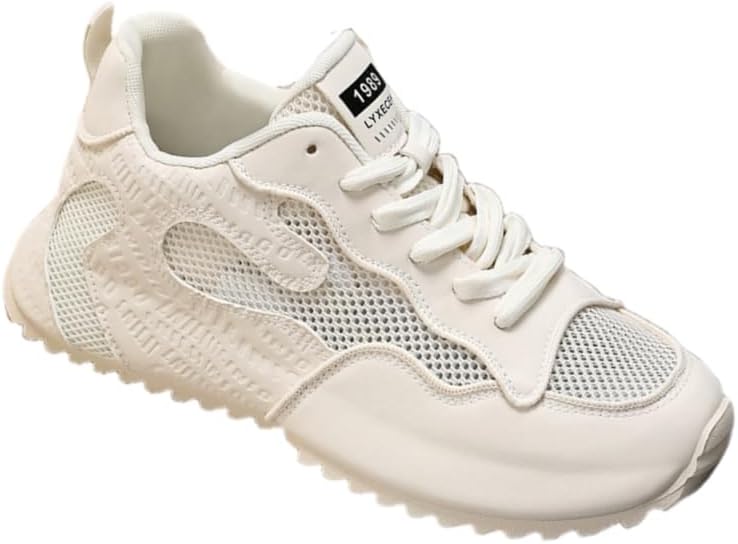 

Мужские стильные спортивные кроссовки из сетки - однотонный дизайн, подходят для города и занятий в спортзале, модные спортивные кроссовки Hoalox, бежевый