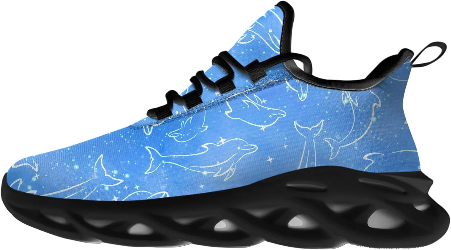 

Кроссовки Dolphin для женщин и мужчин, для бега по дороге, ходьбы, тенниса, дышащие, легкие, с изображением животных, подарки для мужчин и женщин Ciadoon, белый