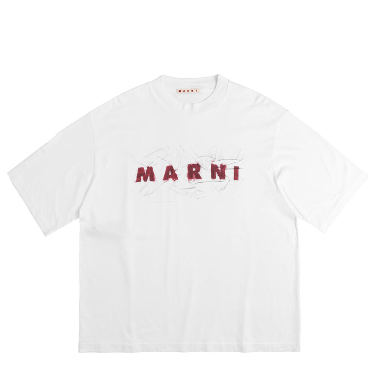 

Рубашка Wrikled Logo T-Shirt Marni, белый