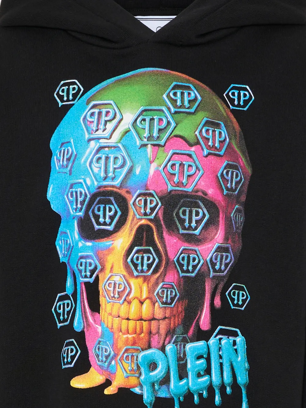 Худи с изображением черепа Philipp Plein Junior, черный — фото 3