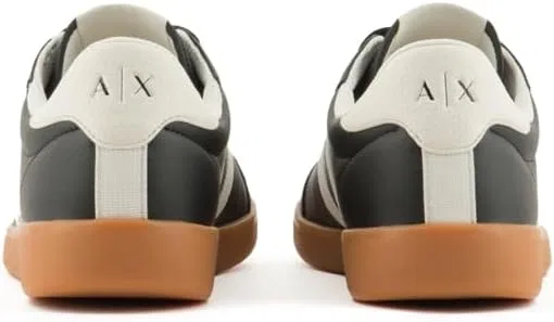 Мужские кроссовки Armani Exchange Berlin с двойной полосой и логотипом, Black Off White — фото 3