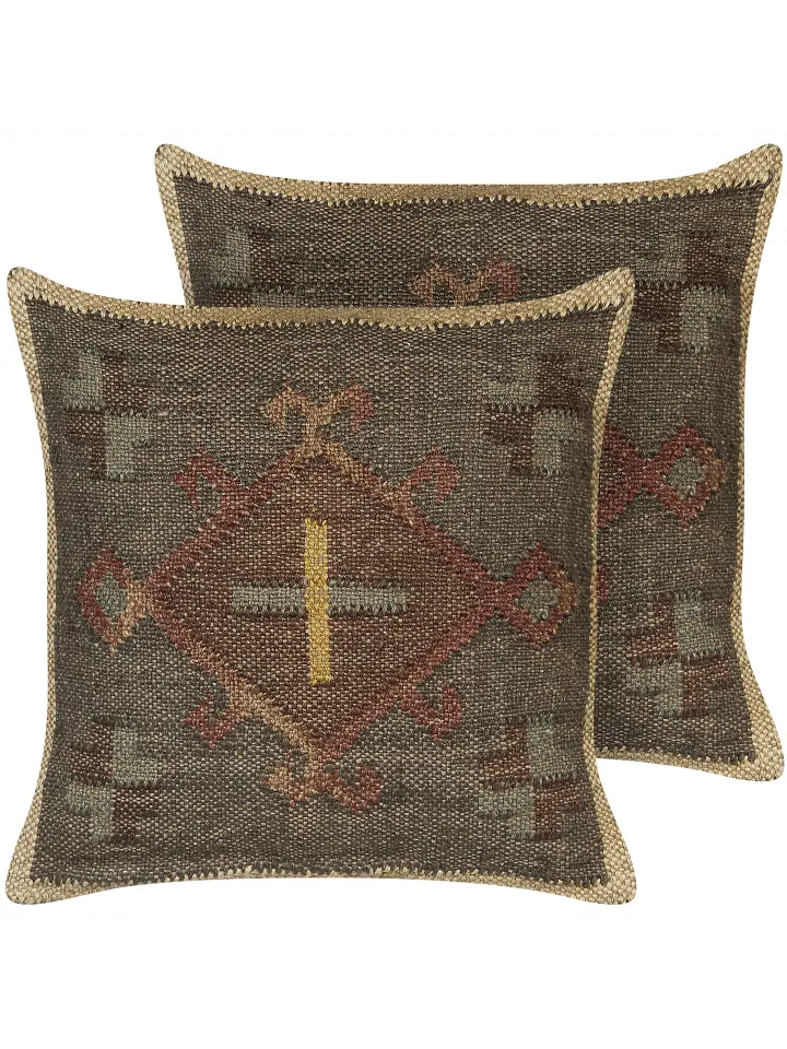 

Декоративная подушка Beliani 2er Set Deko KATORA, цвет grün/bunt/braun