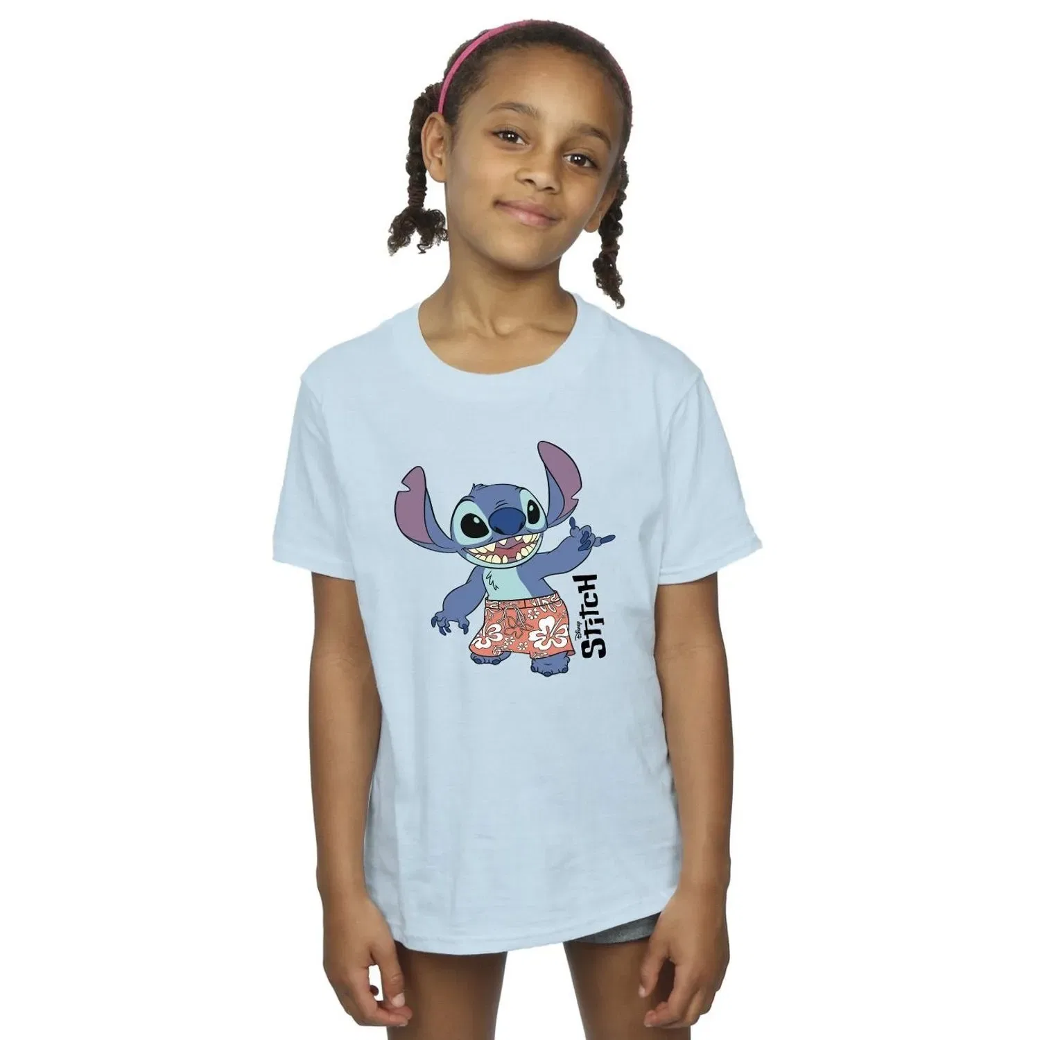 Футболка детская с принтом Lilo & Stitch Disney, нежно-голубой — фото 2