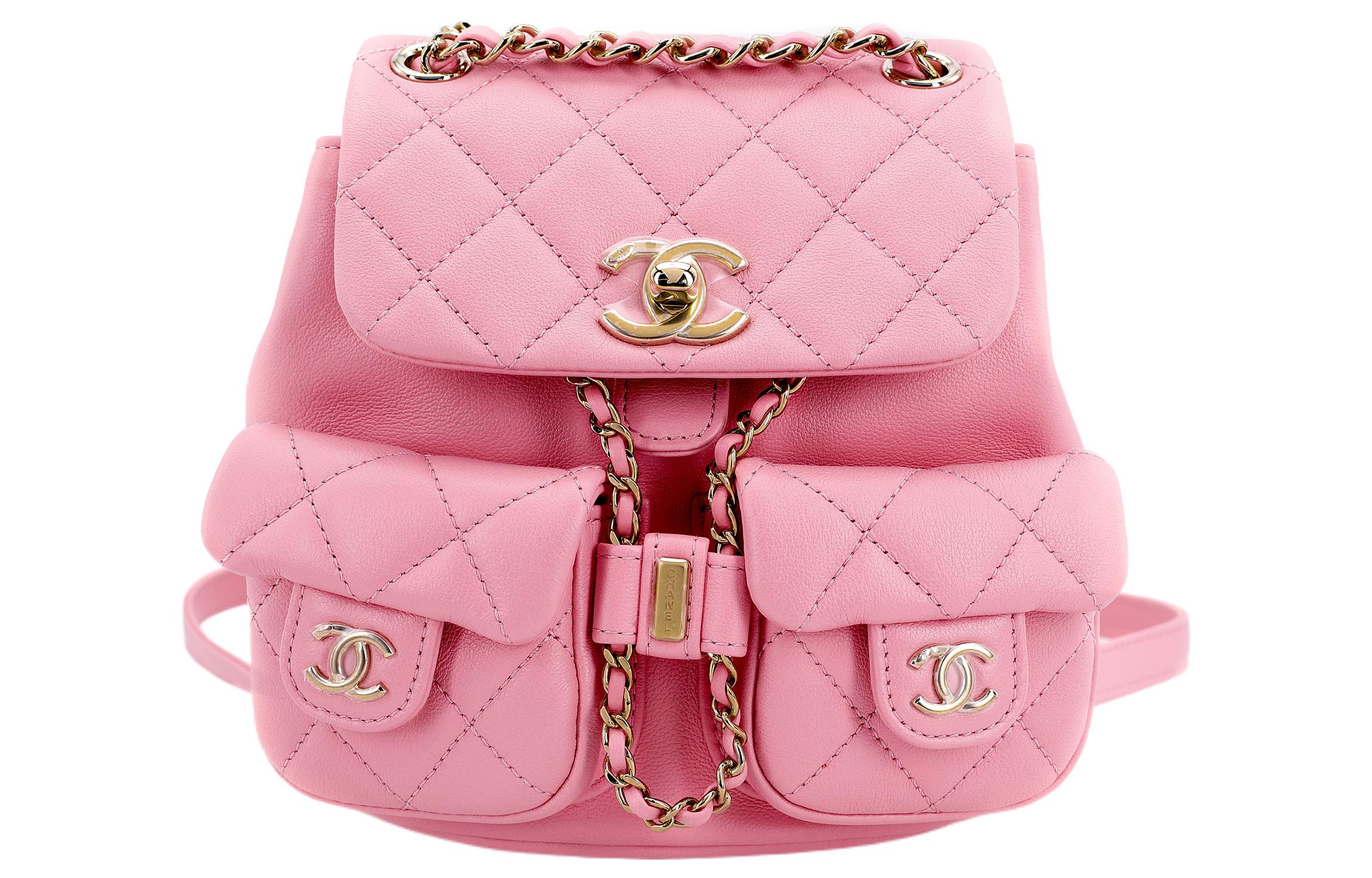 

Chanel Рюкзак Duma из гладкой телячьей кожи, размер S, женский, светло-розовый с красными элементами