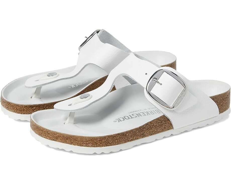 

Сандалии Birkenstock Gizeh Big Buckle - Leather, цвет White Leather