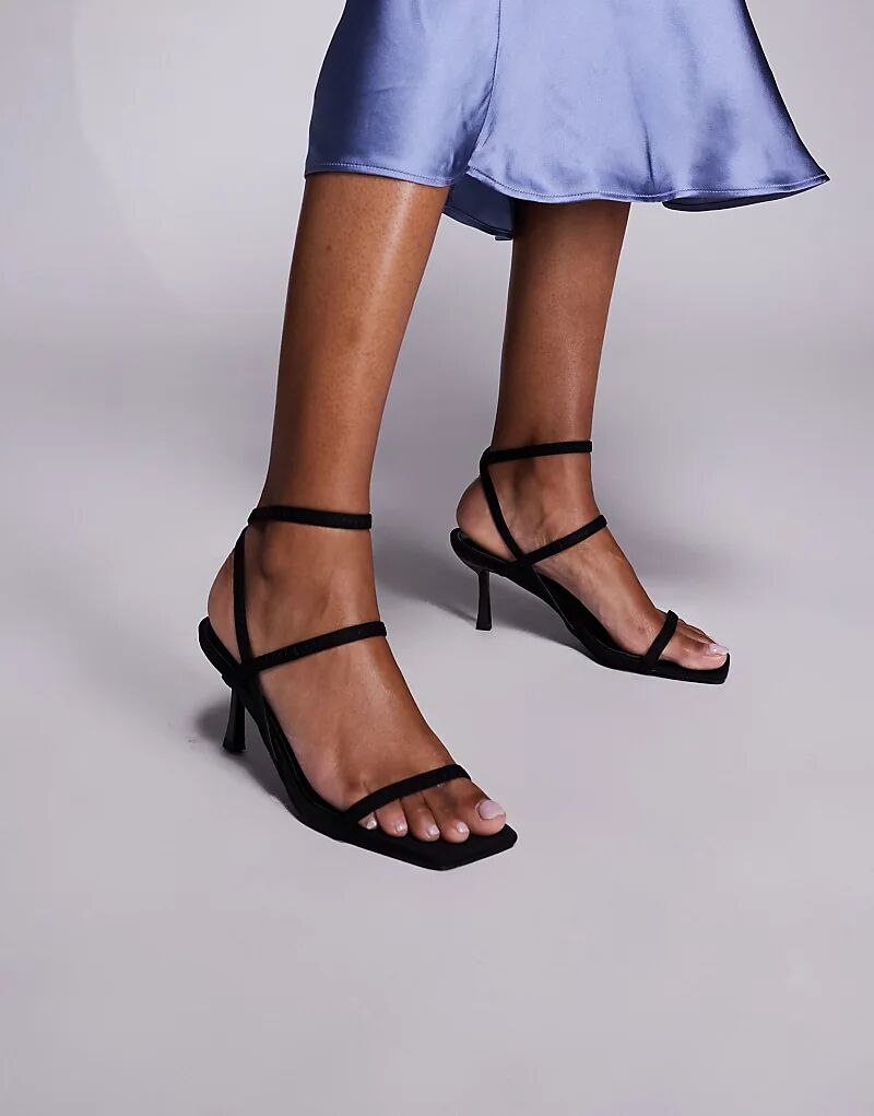 Босоножки SIMMI Shoes Karson на каблуке с ремешками, черного цвета