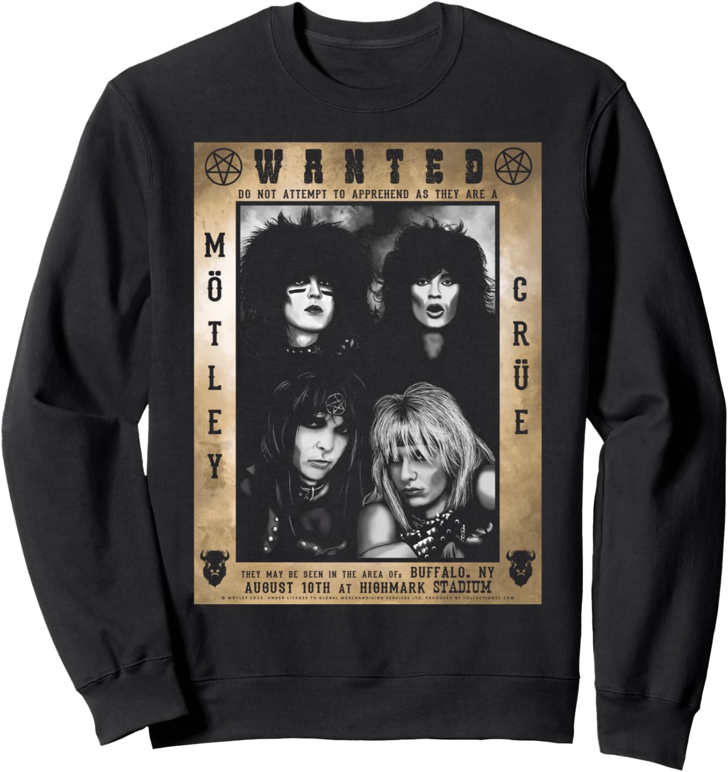 

Толстовка Mtley Cre - The Stadium Tour Buffalo, черная Motley Crue Official, Черный, Толстовка Mtley Cre - The Stadium Tour Buffalo, черная Motley Crue Official