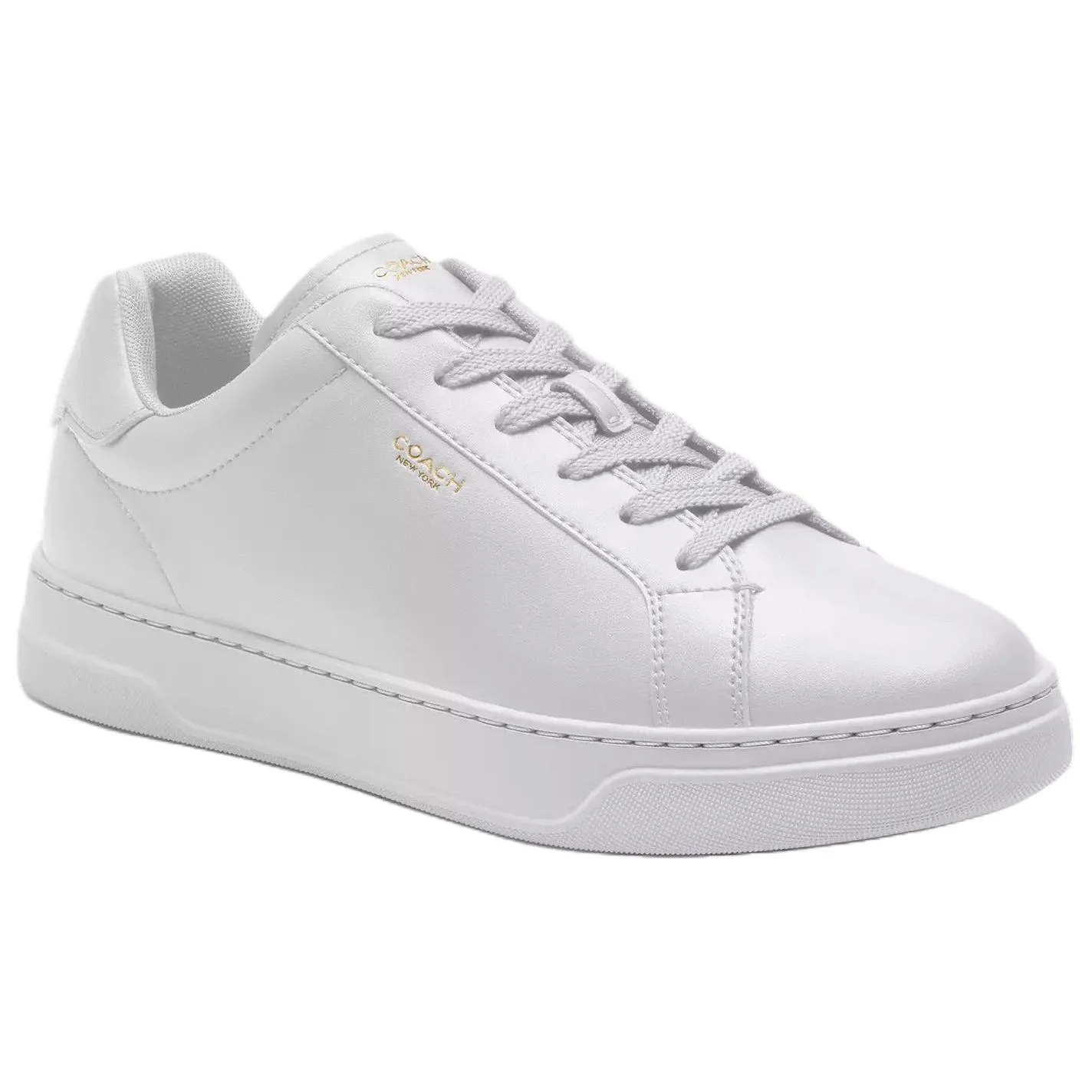 COACH Кроссовки скейтерские мужские low top из искусственной кожи и спилка bright white — фото 4