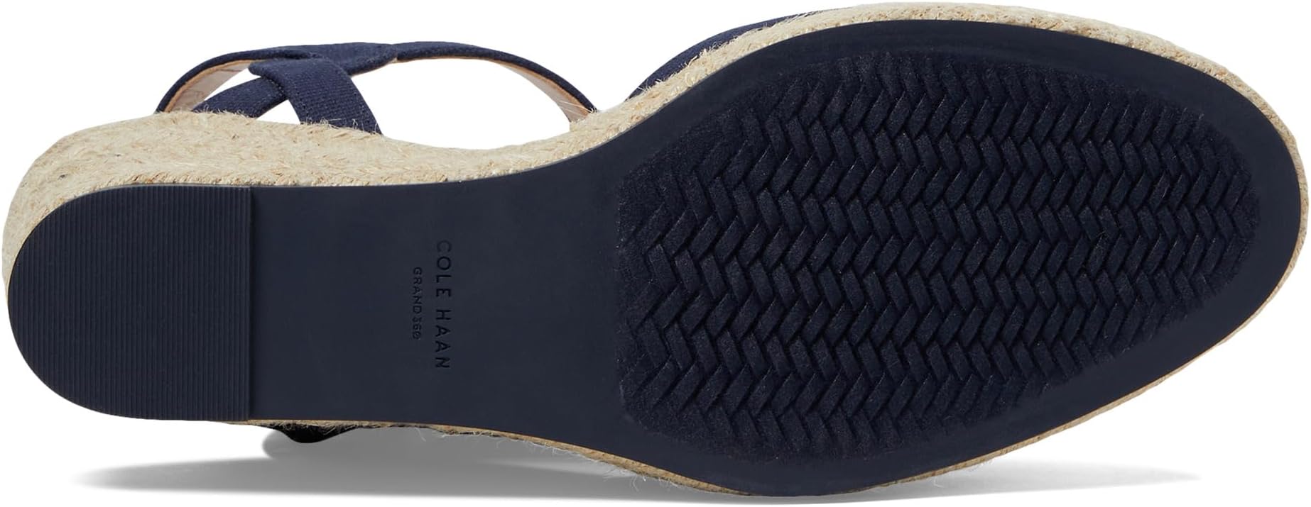 Туфли Cole Haan Cloudfeel Espadrille Wedge 80 mm II, цвет Navy Blazer Linen/Natural Jute — фото 3