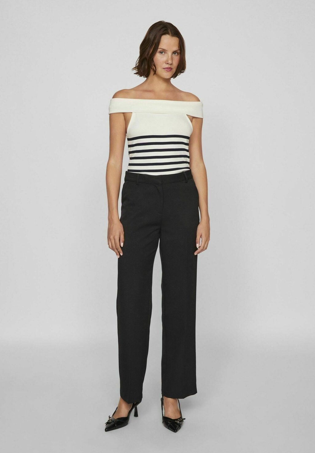 

Футболка с принтом OFF SHOULDER GESTREIFTES VILA, кремовый