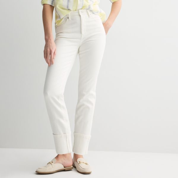 

Женские джинсы с прямыми манжетами Sonoma Goods For Life, цвет vital white