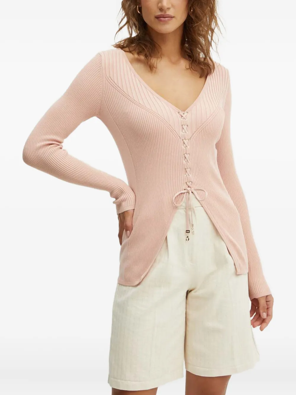 

Топ со шнуровкой Guess Usa, розовый