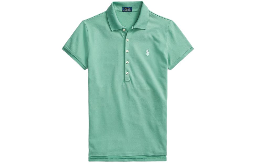 Футболка поло FW22 для женщин Polo Ralph Lauren, зеленая — фото 2