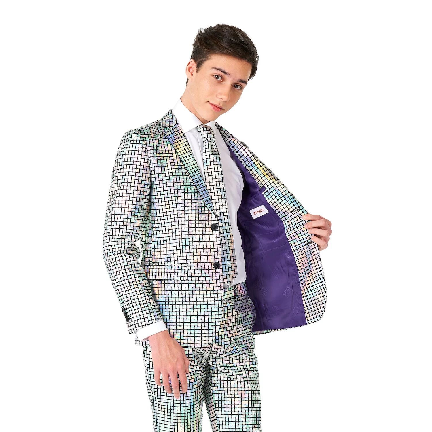 Костюм OppoSuits с металлическим диско-шаром для мальчиков 10–16 лет, костюм из трех предметов для вечеринок OppoSuits — фото 3
