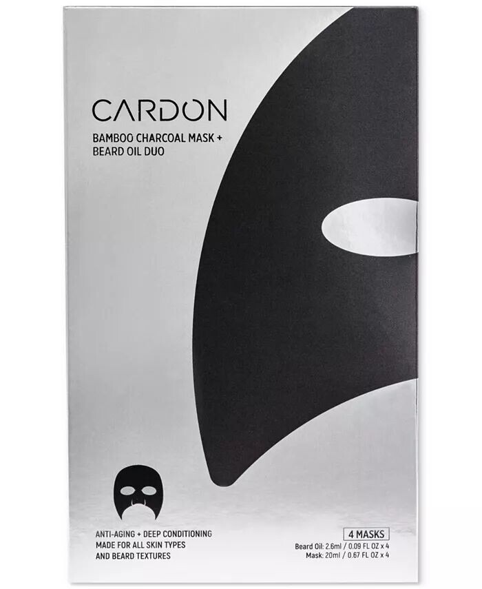 

Маска с бамбуковым углем + масло для бороды, 4 шт Cardon
