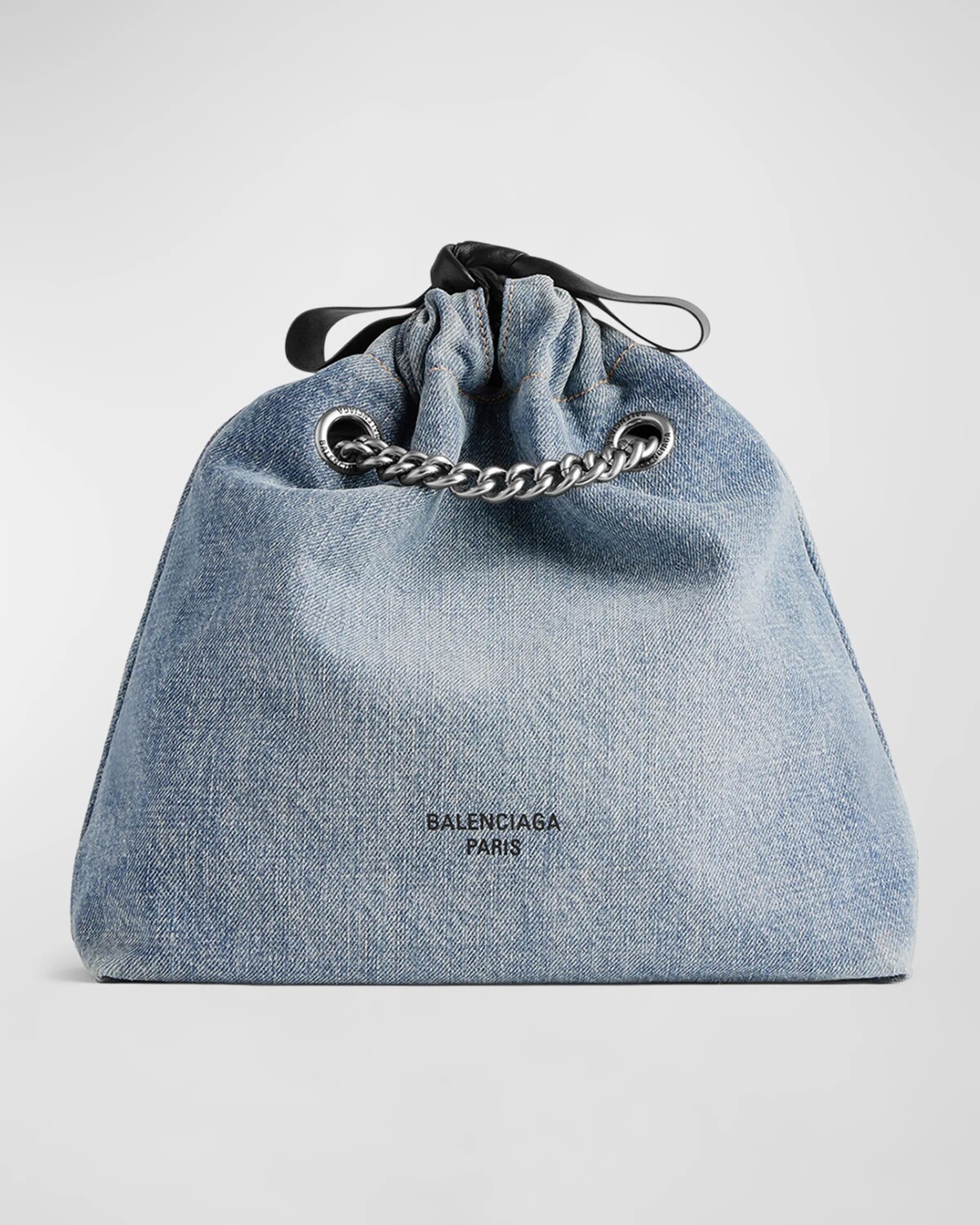 

Маленькая джинсовая большая сумка Crush Balenciaga, цвет Denim Blue