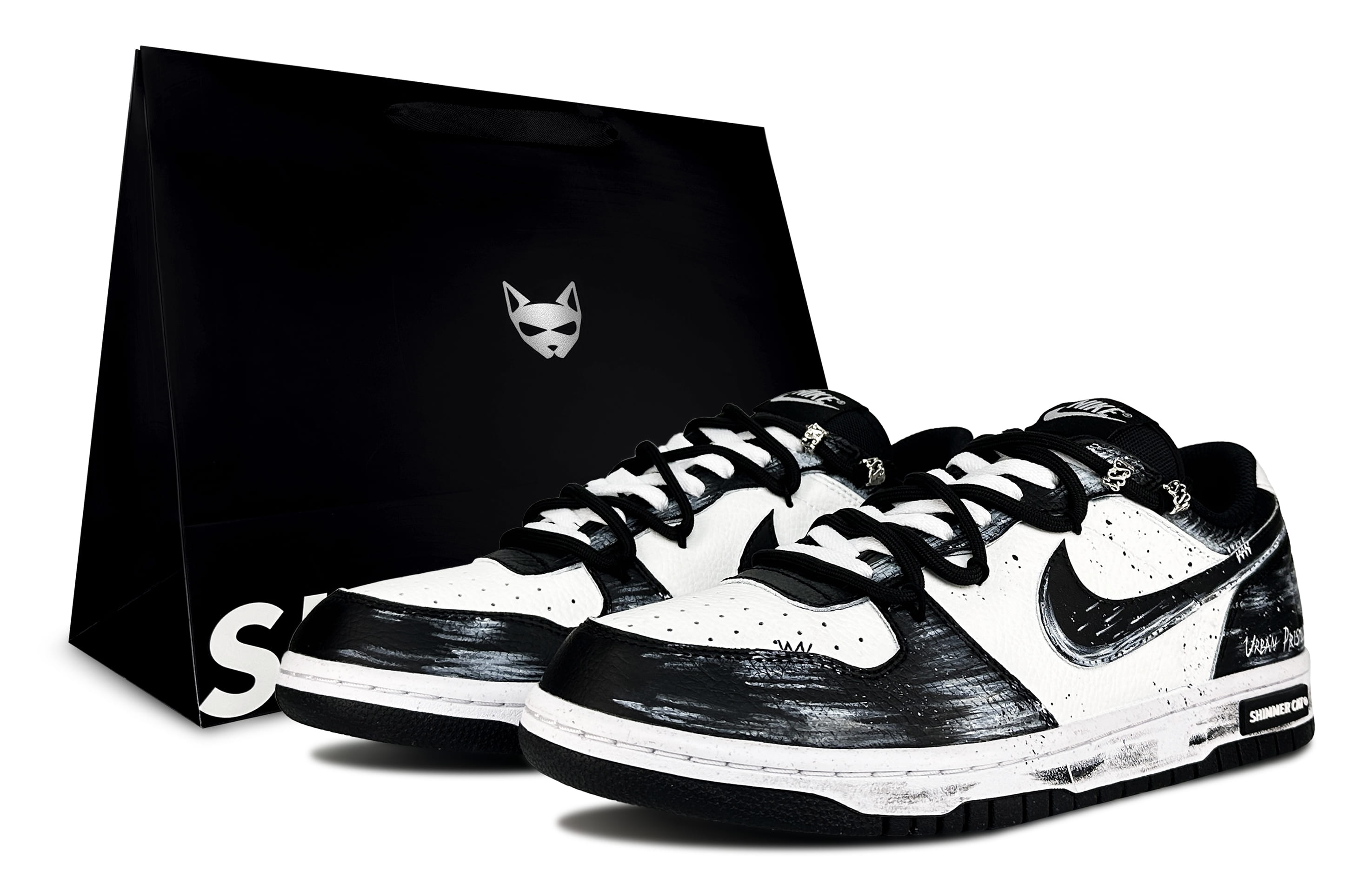 

Big Urban Prism, Shimmery Kitten, Gift Enjoyment Waterproof, Abrasion Resistant, And Breathable Low top Nike, черный белый