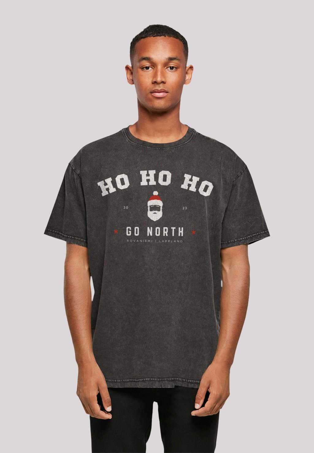

Футболка с принтом HO SANTA CLAUS WEIHNACHTEN F4NT4STIC, черный