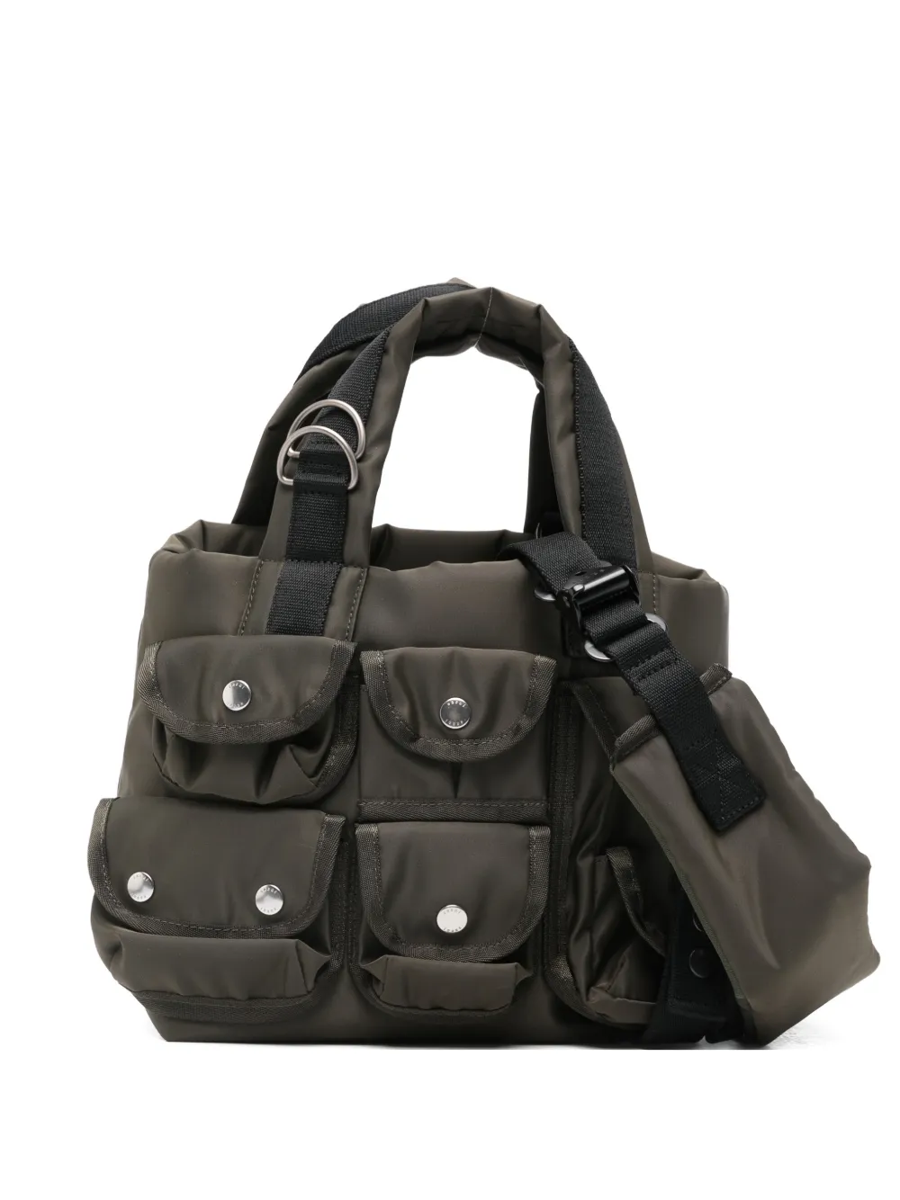 

Сумка-тоут с ручками и карманами Sacai, зеленый