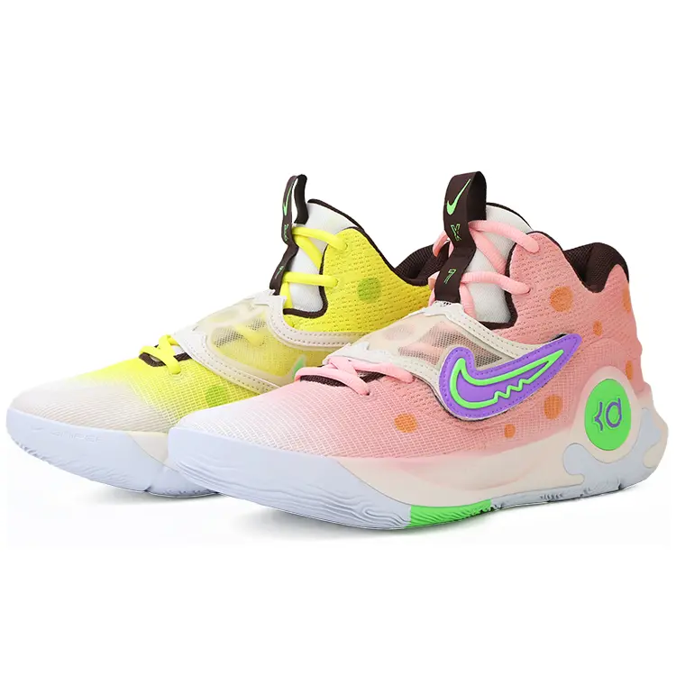 

Nike Баскетбольные кроссовки KD Trey 5 X, износостойкие, среднего размера, мужские, розовые, желтые, непарные