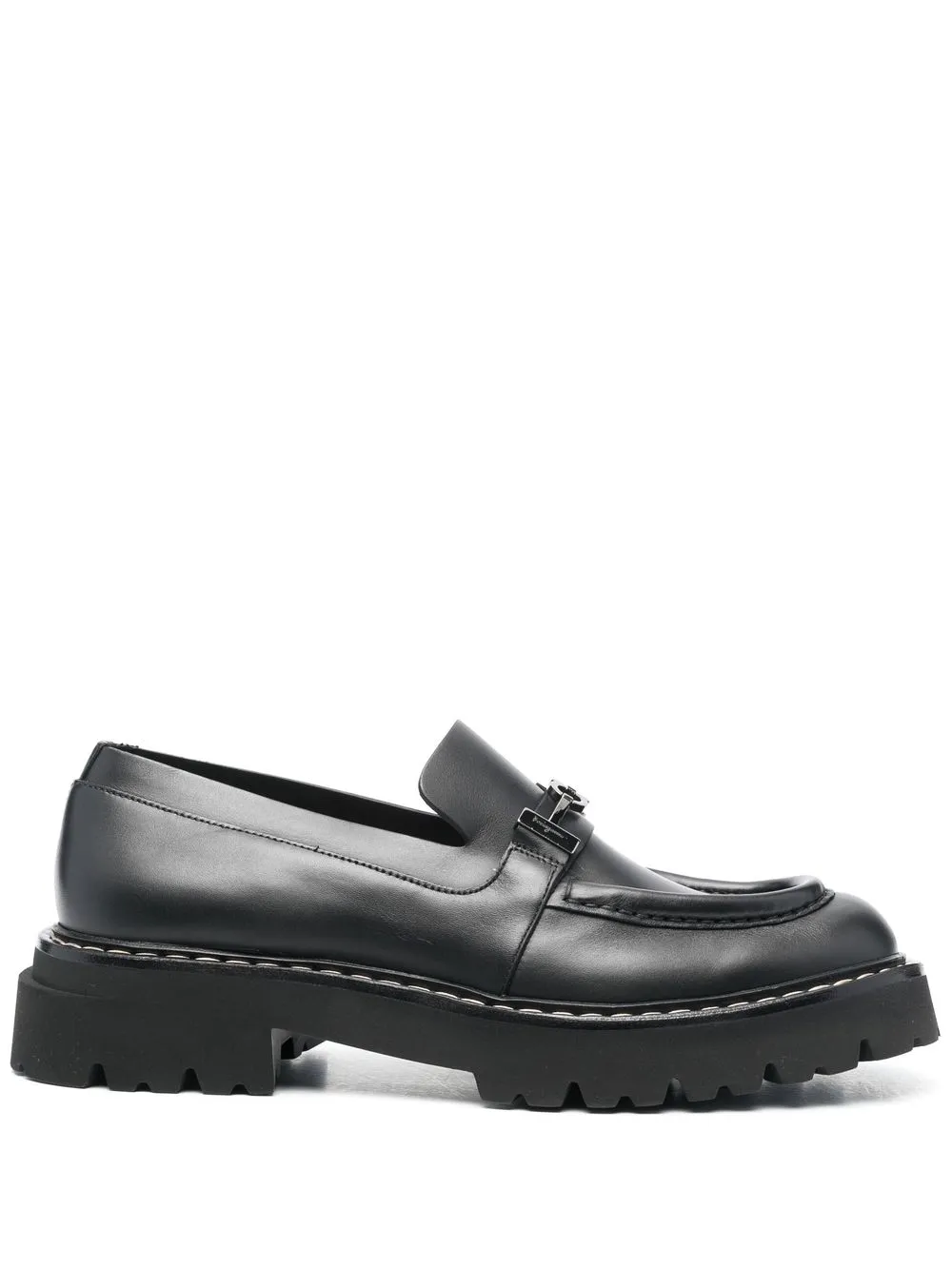 

Массивные лоферы с декором Gancini Ferragamo, черный