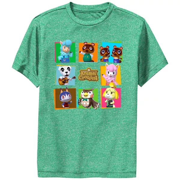 

Футболка с принтом Animal Crossing для мальчиков 8-20 лет с групповым изображением персонажей Licensed Character, цвет kelly heather