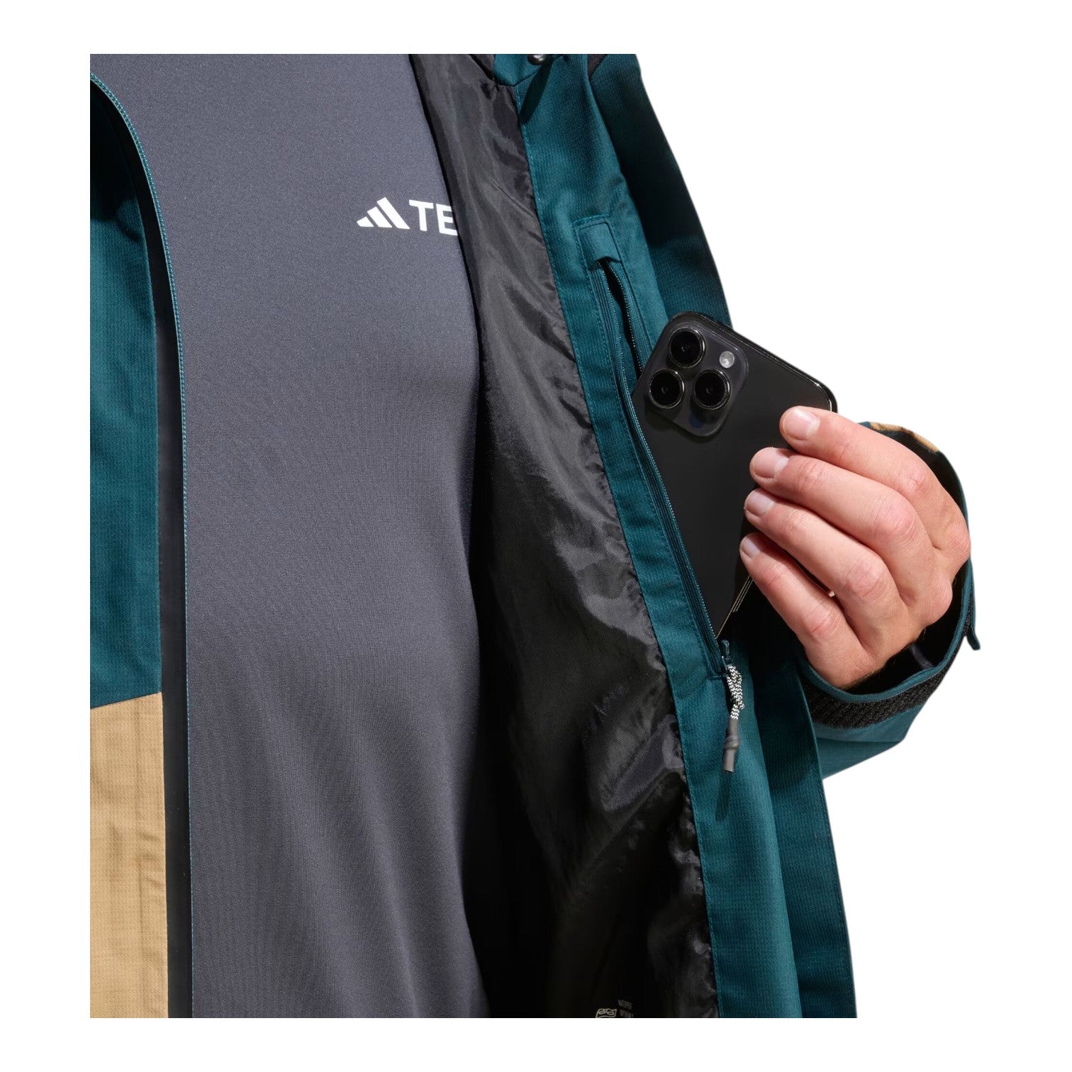 Куртка Adidas Terrex Xperior 2 Layer Lined Gore-Tex Performance Jacket 'Cardboard Aurora Ivy' — фото 4