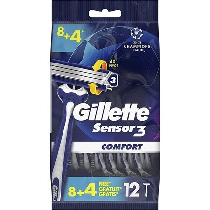 

Gillette Одноразовые мужские бритвы Sensor3 Cool 12 бритв