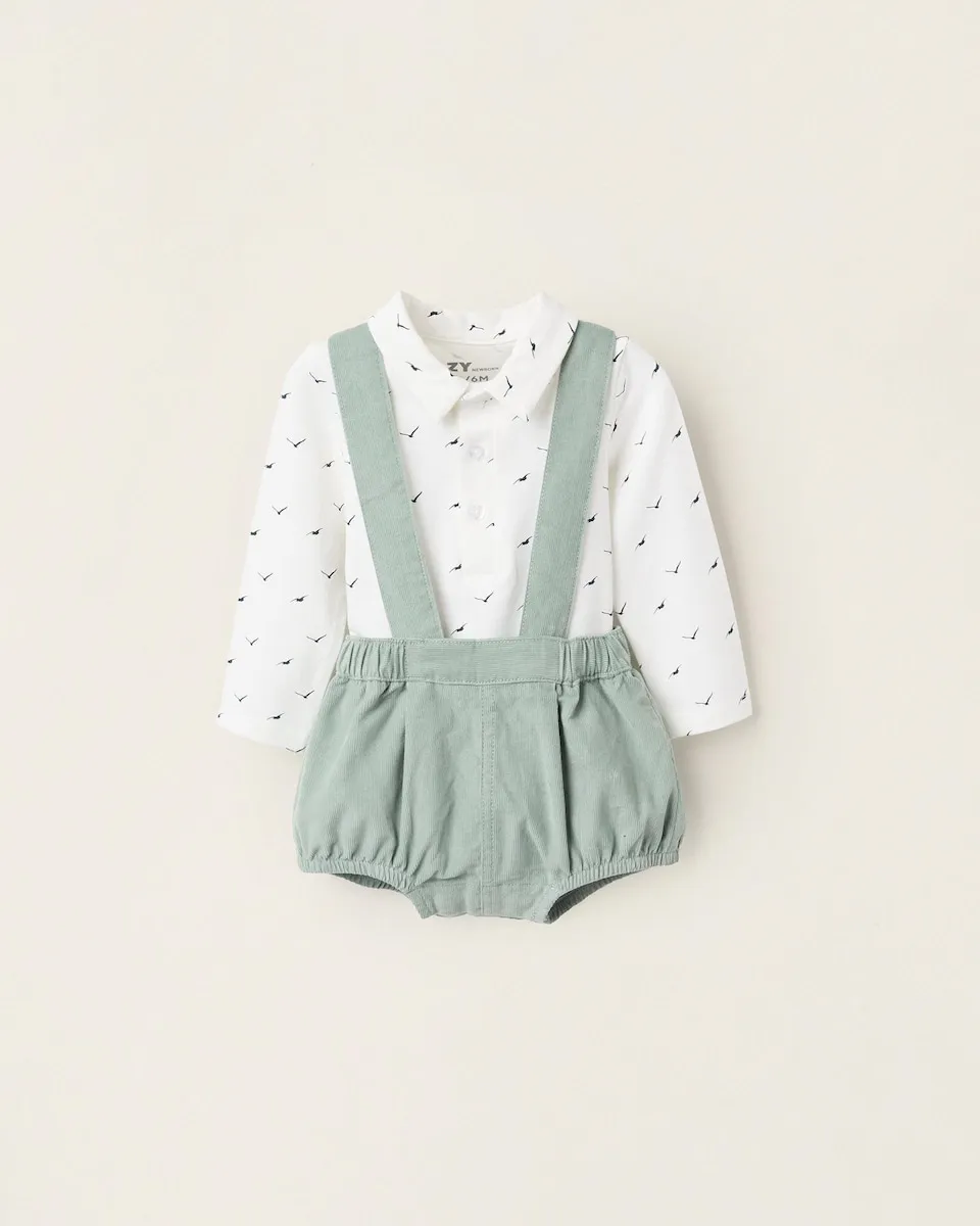 

Детский комплект с длинным рукавом зеленого цвета Zippy