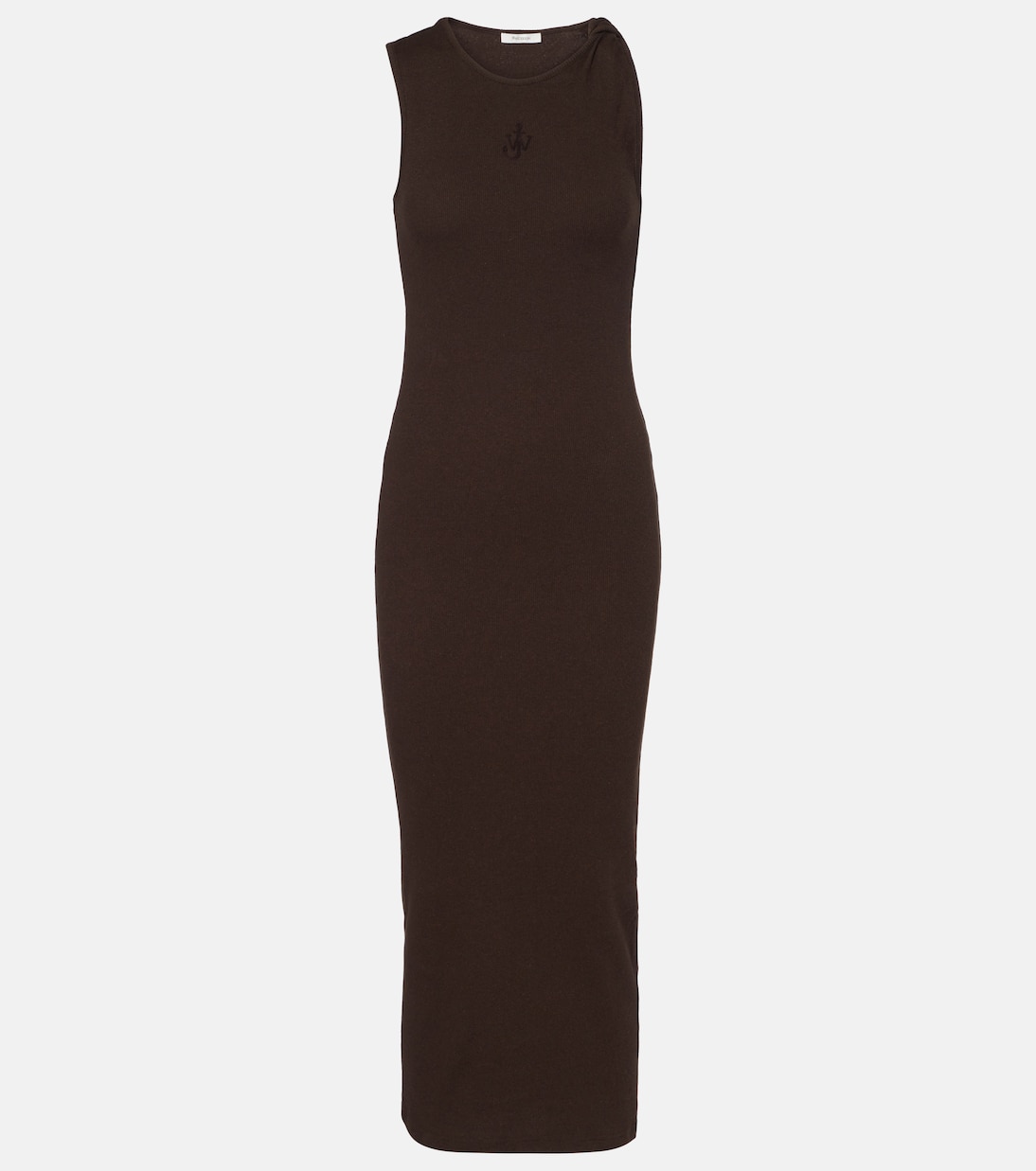 

Платье макси из хлопка с вышивкой JW Anderson, Dark Brown Melange