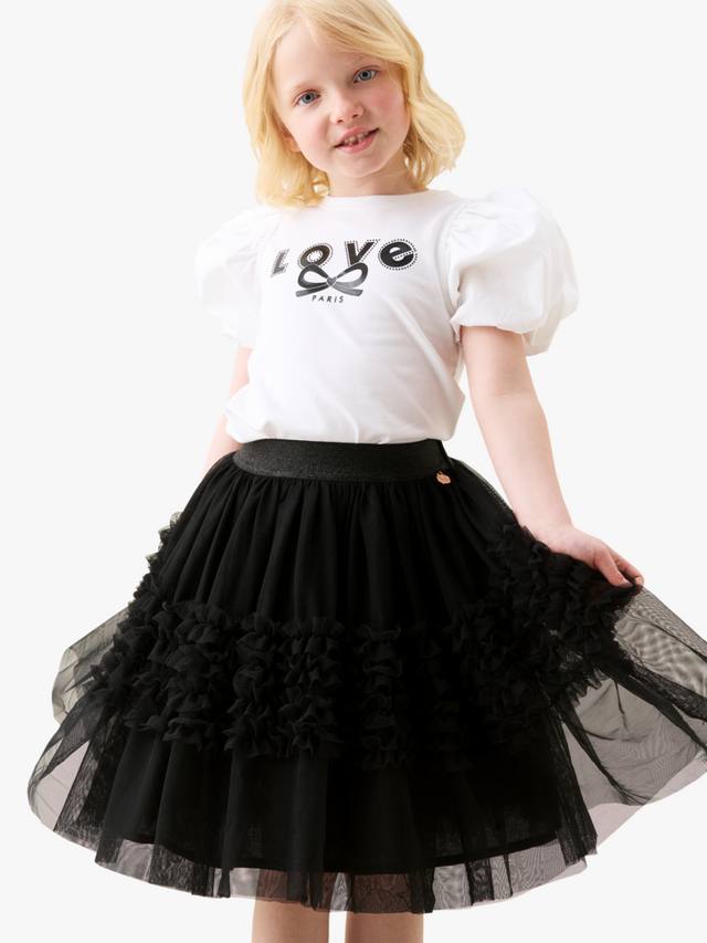 

Детская юбка с металлическим блеском и ярусами из рюш Angel & Rocket, Black