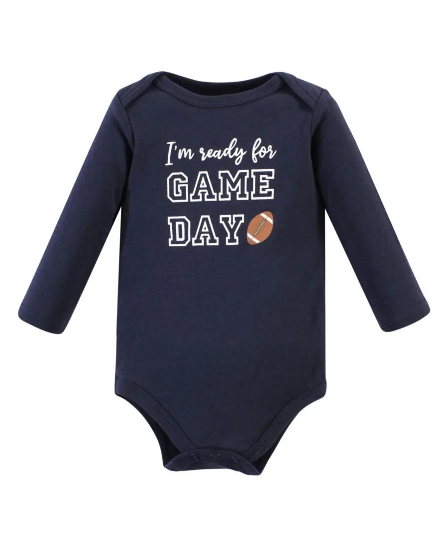 Хлопковые боди с длинными рукавами, комплект из 3 штук Hudson Baby, Football Huddles 3-Pack — фото 3