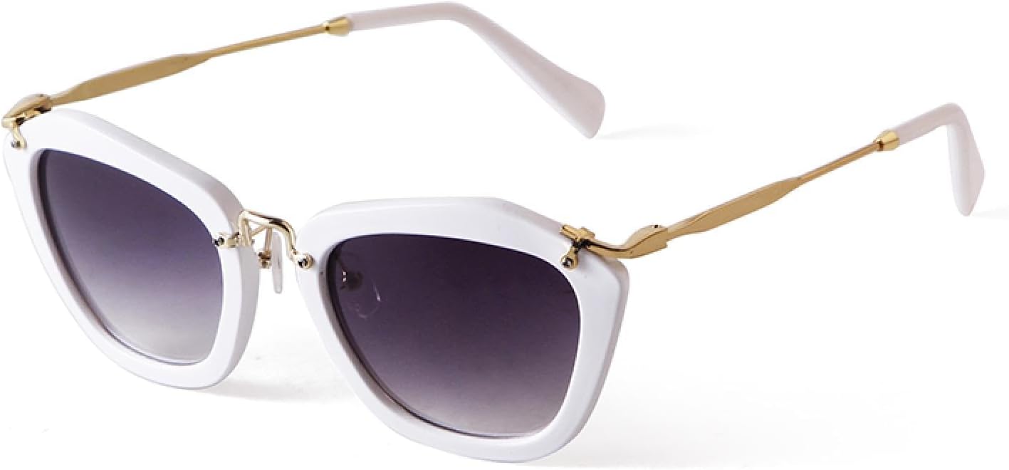 

Солнцезащитные очки «кошачий глаз» для женщин, сексуальные, в стиле ретро, ​​с асимметричным многоугольным оправой, металлическим солнцезащитным козырьком, необычные очки для женщин WNCKSQ, C2 White