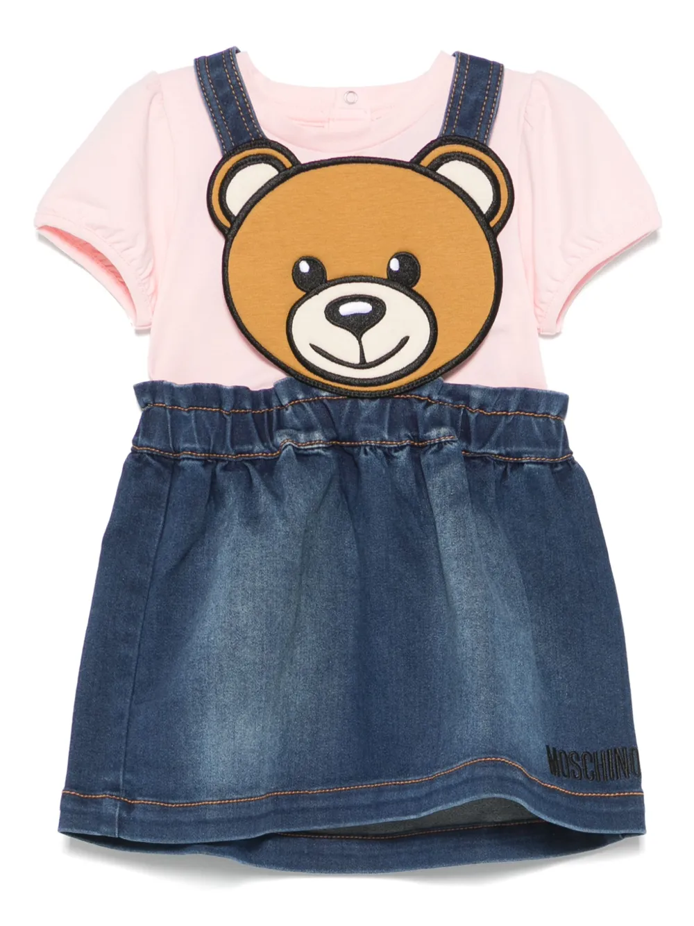 

Комплект из топа и юбки с принтом Leo Teddy Moschino Kids, синий