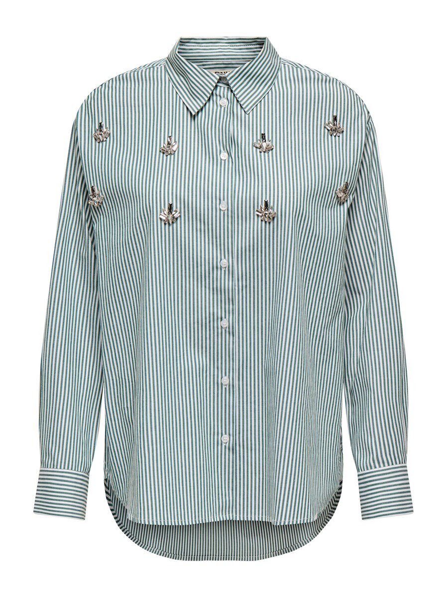 

Блуза ONLY ONLTRINE, Dark green/White