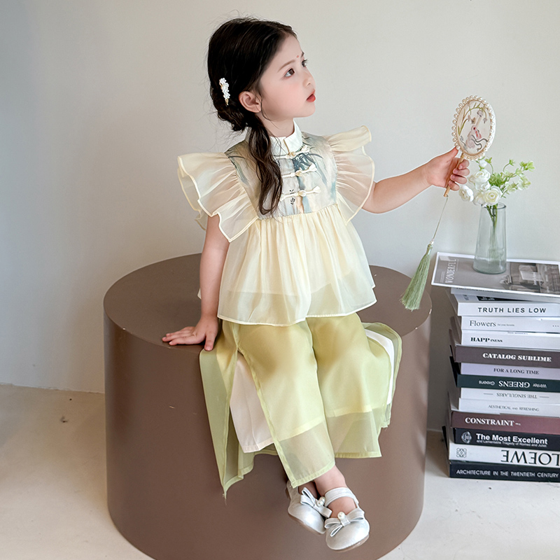 Детский двухкомпонентный комплект с юбкой и стойкой PROTECTCAMEL, bamboo grace chinese style clothing sets — фото 4